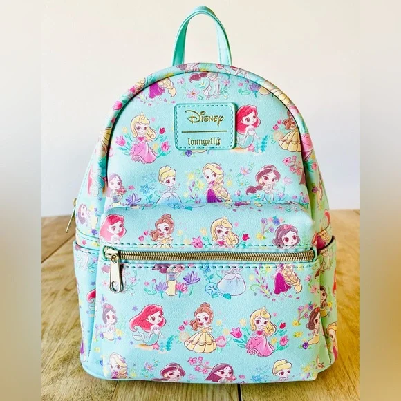 EUC Loungefly Disney Princess Chibi mint blue teal women’s mini backpack Ariel - Picture 1 of 7